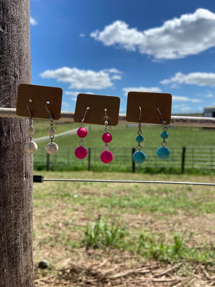 Double Ball Dangle Earrings