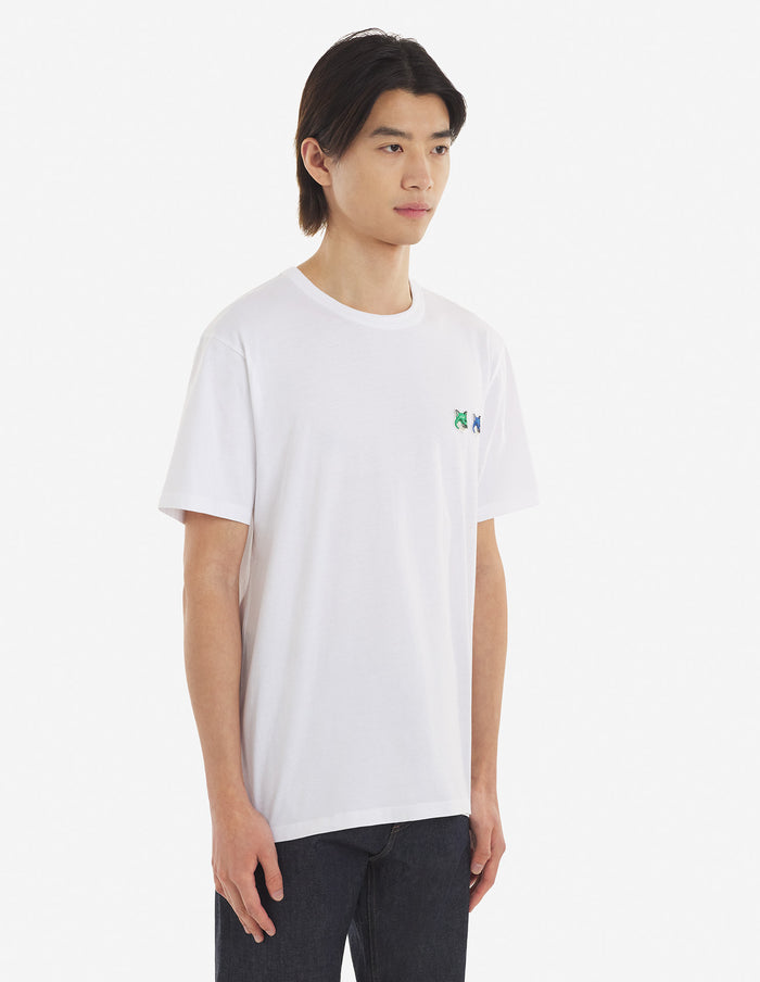 Double Monochrome Fox Head Patch Classic Tee-shirt white
