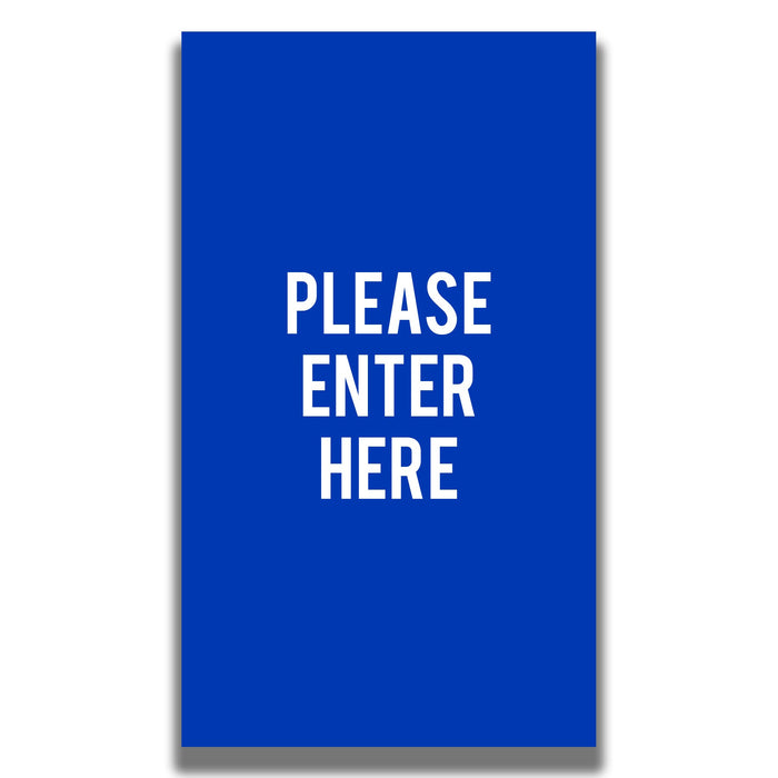 WHITE TEXT ON BLUE SIGN / 11 X 14 INCHES / 1:8 INCH
