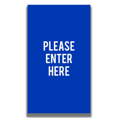 WHITE TEXT ON BLUE SIGN / 11 X 14 INCHES / 1:8 INCH
