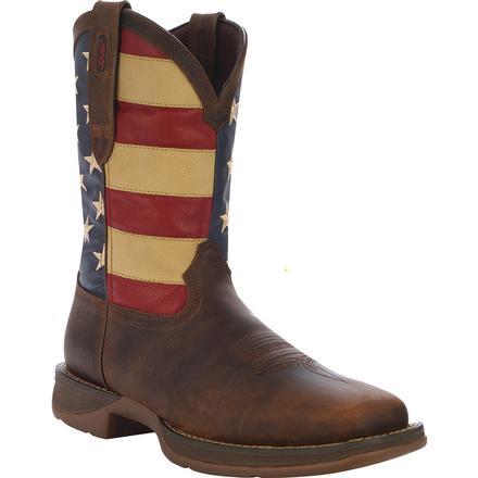 Durango Men's Rebel 12" Patriotic Pull-On Western American Flag Square Toe Boot