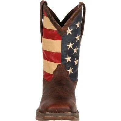 Durango Men's Rebel 12" Patriotic Pull-On Western American Flag Square Toe Boot