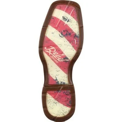 Durango Men's Rebel 12" Patriotic Pull-On Western American Flag Square Toe Boot