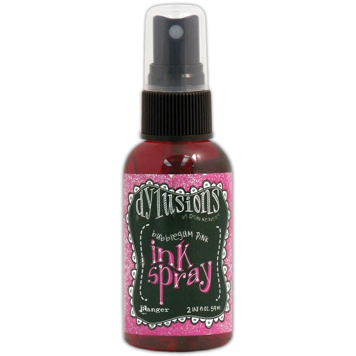 RANGER-Dylusions by Dyan Reaveley: Ink Spray. This ink spray is a concentrated colorant for use on porous surfaces. Use it on paper, canvas, wood, clay, and more to create fantastic cards, scrapbooking elements, journal pages, and mixed media projects. This package contains one spray bottle filled with 2 fl. oz. of ink. Available in a variety of colors (each sold separately). Acid free, non-toxic. Made in USA. Available at Embellish Away Located in Bowmanville Ontario Canada.
