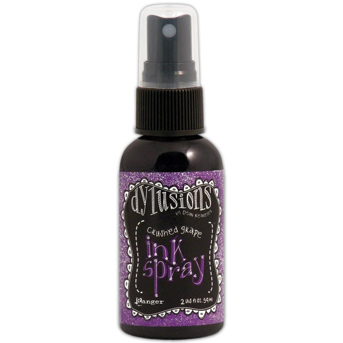 RANGER-Dylusions by Dyan Reaveley: Ink Spray. This ink spray is a concentrated colorant for use on porous surfaces. Use it on paper, canvas, wood, clay, and more to create fantastic cards, scrapbooking elements, journal pages, and mixed media projects. This package contains one spray bottle filled with 2 fl. oz. of ink. Available in a variety of colors (each sold separately). Acid free, non-toxic. Made in USA. Available at Embellish Away Located in Bowmanville Ontario Canada.
