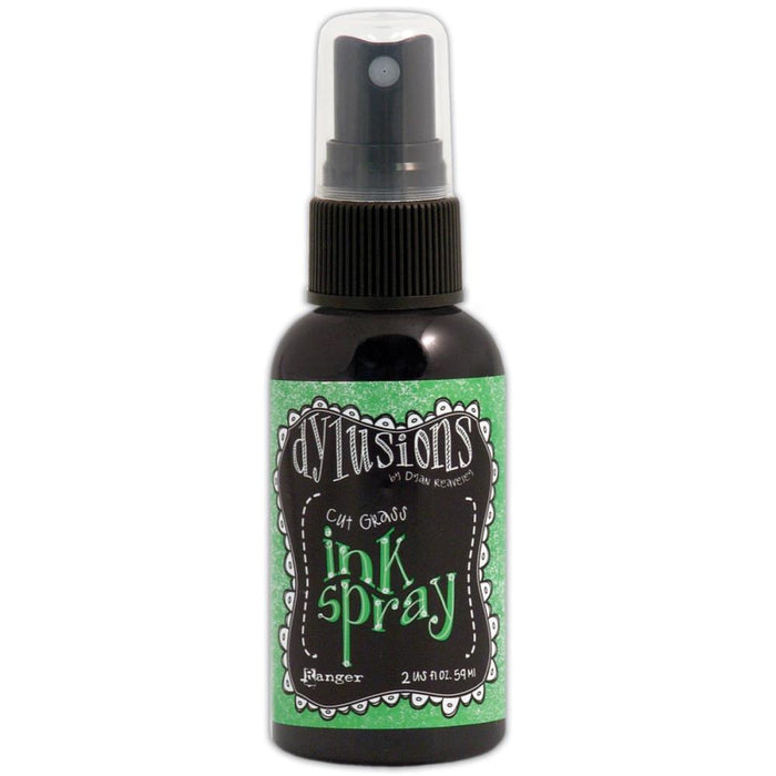RANGER-Dylusions by Dyan Reaveley: Ink Spray. This ink spray is a concentrated colorant for use on porous surfaces. Use it on paper, canvas, wood, clay, and more to create fantastic cards, scrapbooking elements, journal pages, and mixed media projects. This package contains one spray bottle filled with 2 fl. oz. of ink. Available in a variety of colors (each sold separately). Acid free, non-toxic. Made in USA. Available at Embellish Away Located in Bowmanville Ontario Canada.