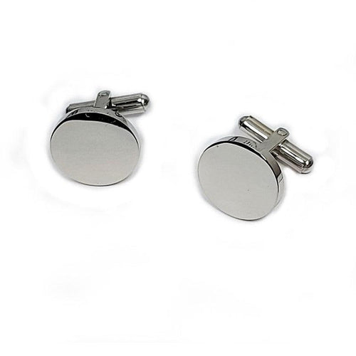 Elegant Round Engravable Stainless Steel Cufflinks