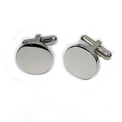 Elegant Round Engravable Stainless Steel Cufflinks