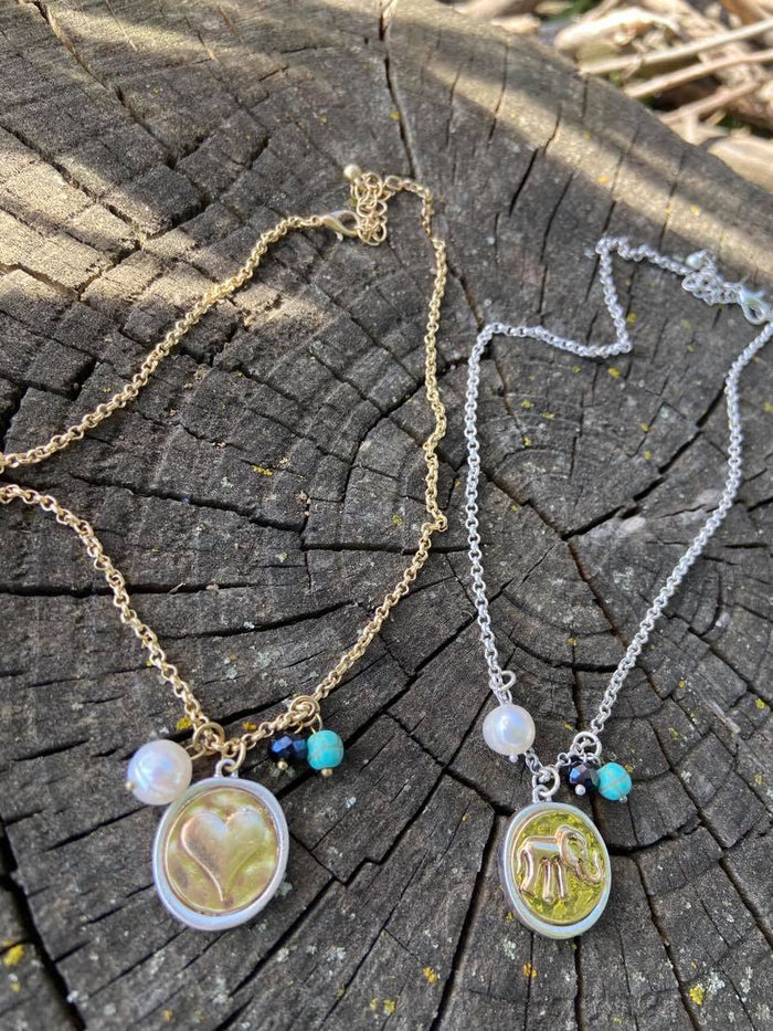 Elephant or Heart Charm Necklace