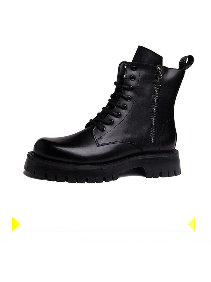Black handcrafted genuine leather shoes - color image