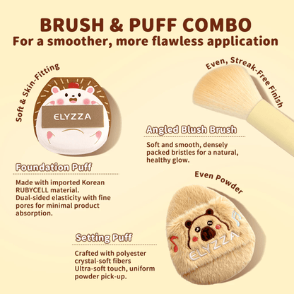 Elyzza Cutie Alliance Series 3-in-1 Airfit Base Trio مجموعة إليزا كيوتي ألاينس سيريز 3 في 1 إيرفيت بيس تريو - Princess Cosmetics Qatar
