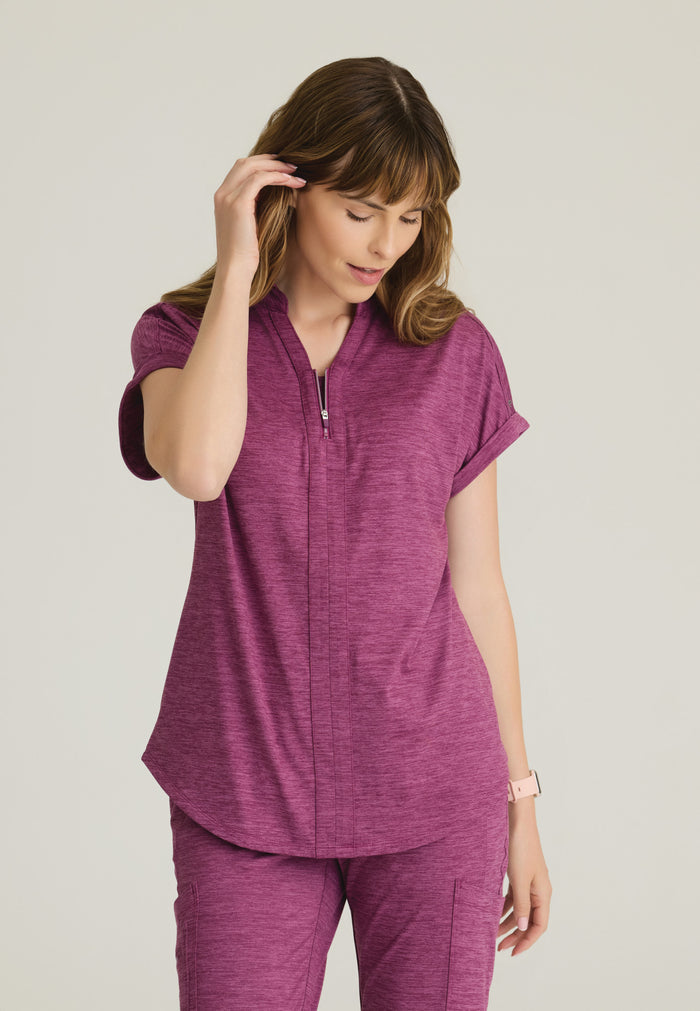 Engage Top (heathered) - Dark Mauve Heather - Grey's Anatomy Scrubs