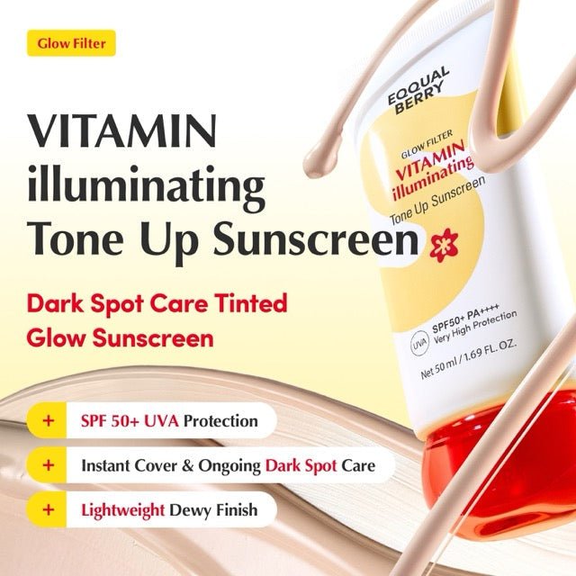 Eqqualberry Vitamin Illuminating Tone Up Sunscreen 50ml واقي الشمس إيكوالبيري فيتامين لتفتيح لون البشرة - Princess Cosmetics Qatar
