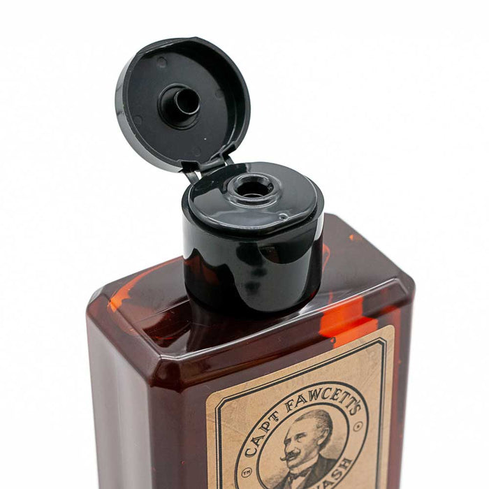 Bottle of Captain Fawcett body wash shower gel