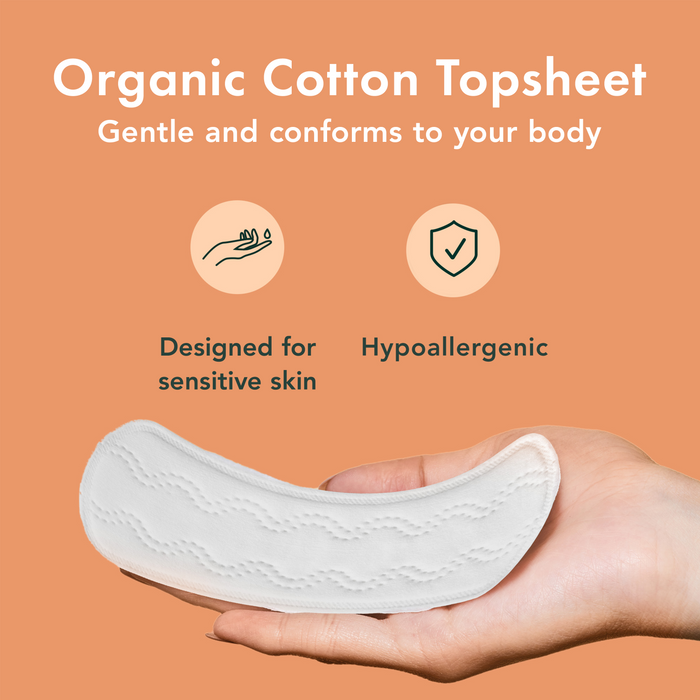 Extra Long Unscented Panty Liners Made With Organic Cotton