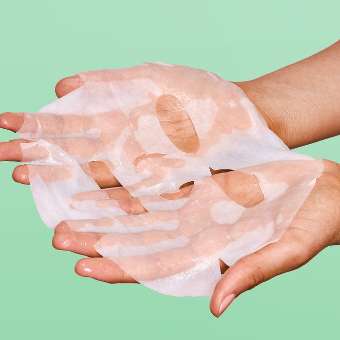 Rael sheet mask in hands