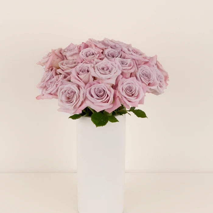 Faith Lavender Roses Vase - Image