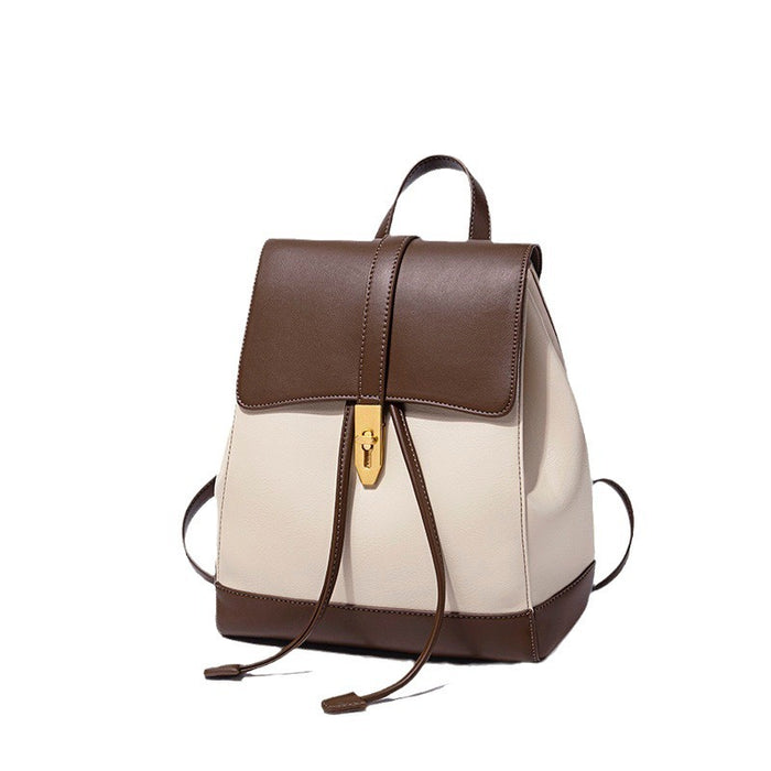 Fashionable Drawstring Cowhide Backpack For Women