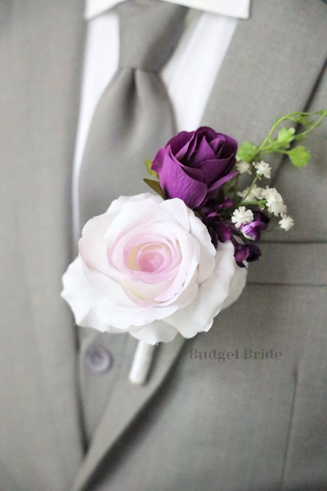Faux Wedding Bouquet with Purple Wildflowers  - $170.00 | Violet Collection