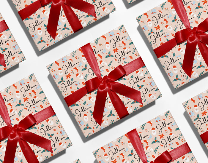 Festive Names Custom Gift Wrap