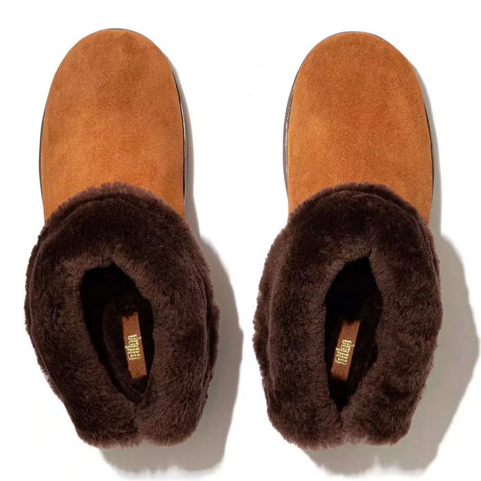 Filflop Mukluk Shorty Shearling-lined Suede Ankle Boots Chestnut