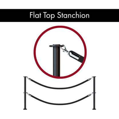 Flat Top Dual Rope Stanchion with Fixed Base - Montour Line CXLineDF - Crowd Control Warehouse