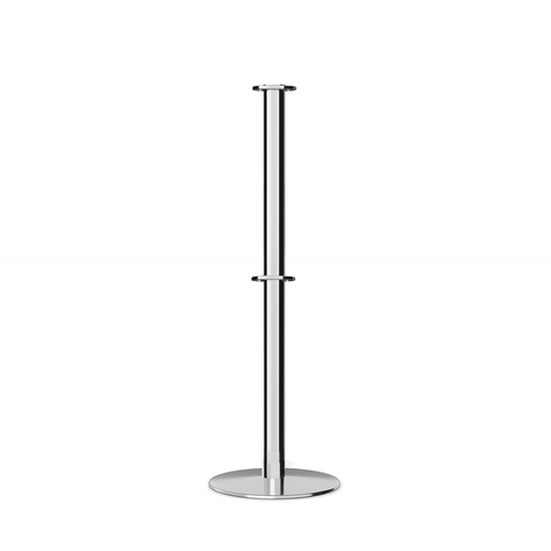 Flat Top Dual Rope Stanchion with Low Profile Base - Montour Line CXLineD - Crowd Control Warehouse