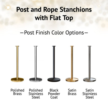 Flat Top Dual Rope Stanchion with Low Profile Base - Montour Line CXLineD - Crowd Control Warehouse
