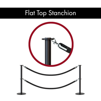 Flat Top Dual Rope Stanchion with Low Profile Base - Montour Line CXLineD - Crowd Control Warehouse