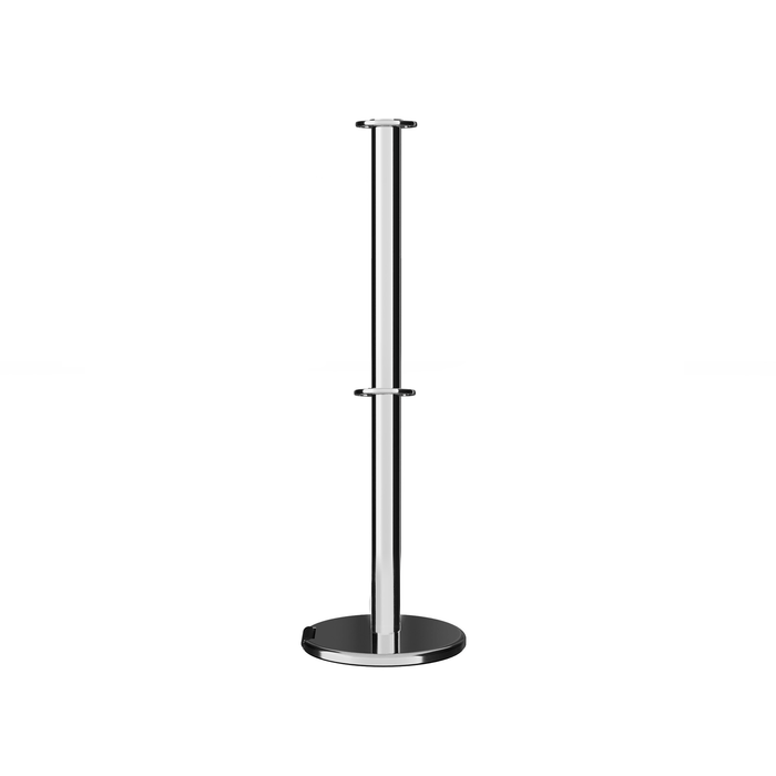 Flat Top Dual Rope Stanchion with Roller Base - Montour Line CELineD - Crowd Control Warehouse