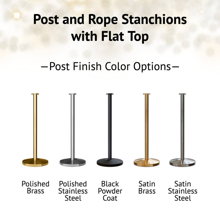 Flat Top Dual Rope Stanchion with Roller Base - Montour Line CELineD - Crowd Control Warehouse