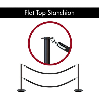 Flat Top Dual Rope Stanchion with Roller Base - Montour Line CELineD - Crowd Control Warehouse