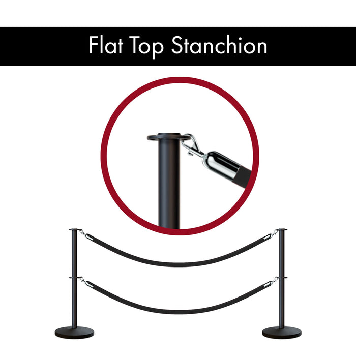Flat Top Dual Rope Stanchion with Sloped Base - Montour Line CLineD - Crowd Control Warehouse