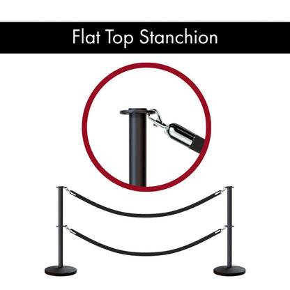 Flat Top Dual Rope Stanchion with Sloped Base - Montour Line CLineD - Crowd Control Warehouse