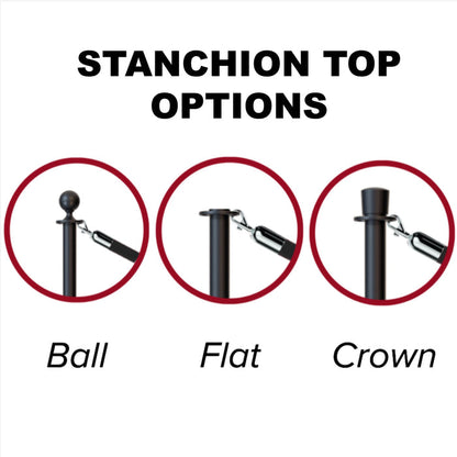 Flat Top Dual Rope Stanchion with Sloped Base - Montour Line CLineD - Crowd Control Warehouse