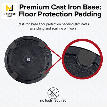 Flat Top Post and Rope Stanchion with Cast Iron Base - Montour Line CILine - Crowd Control Warehouse