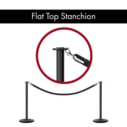 Flat Top Post and Rope Stanchion with Cast Iron Base - Montour Line CILine - Crowd Control Warehouse