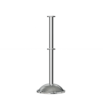 Flat Top Post and Rope Stanchion with Dome Base - Montour Line CDLineD - Crowd Control Warehouse