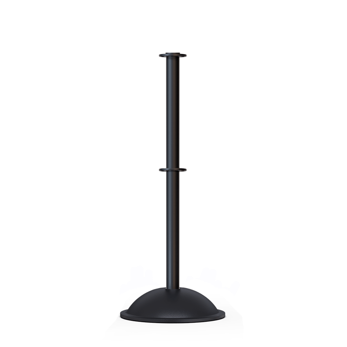 Flat Top Post and Rope Stanchion with Dome Base - Montour Line CDLineD - Crowd Control Warehouse