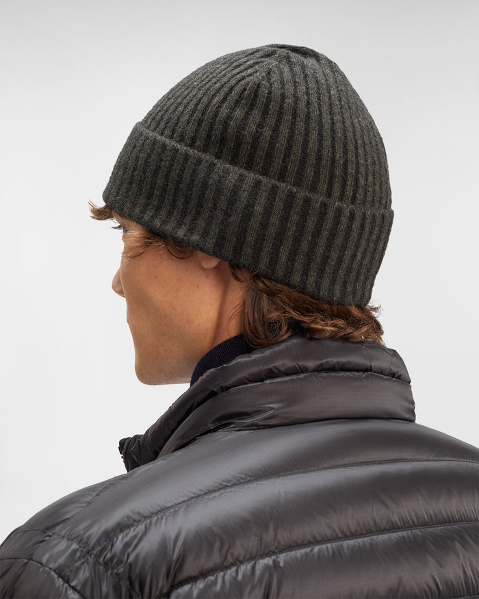 Fleece Knit Beanie Olive Night - Green