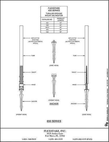 Flexstake Tubular Markers Ground Mount 650 Series - Crowd Control Warehouse