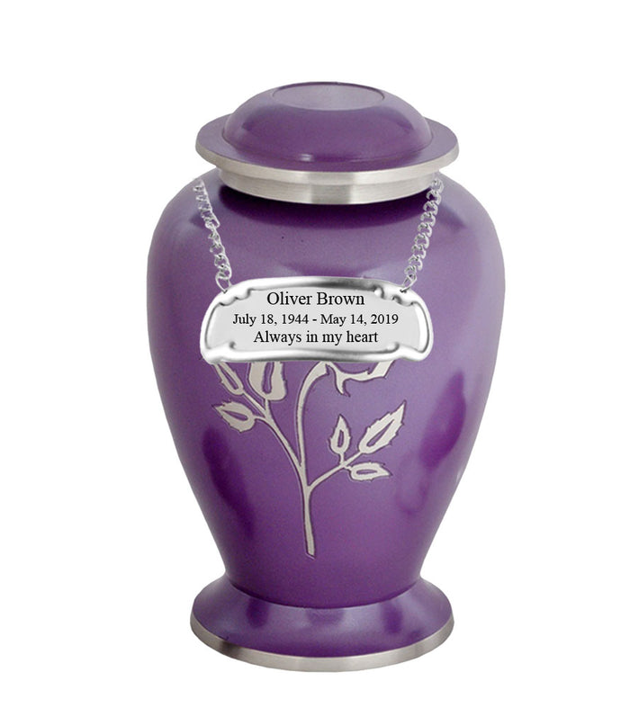Flora Series - Purple Pearl Rose Cremation Urn - IUFH108