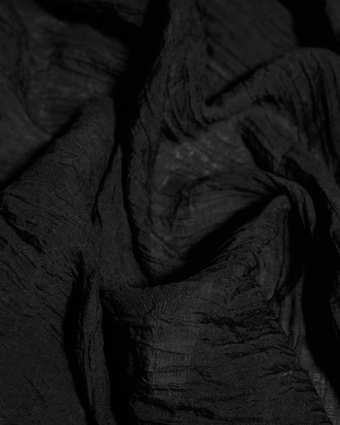 Swatch of Seersucker Gauze Flowy Shirt - Black
