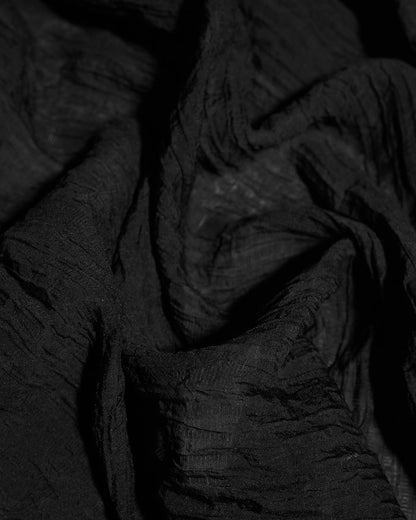 Swatch of Seersucker Gauze Flowy Shirt - Black