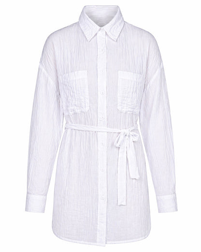 Outline of Flowy Shirt - Gauze White