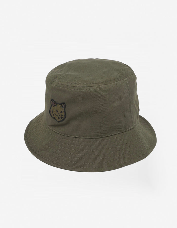 Fox Head Patch Bucket Hat Khaki