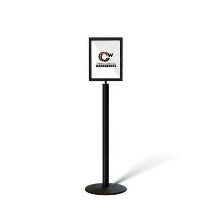 FSX200 Floor Standing Sign Frame, Low profile Base, 11 inches by 14 inches Sign Frame - Montour Line FSLine - Crowd Control Warehouse