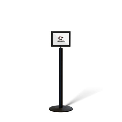 FSX200 Floor Standing Sign Frame, Low profile Base, 8.5 inches by 11 inches Sign Frame - Montour Line FSLine - Crowd Control Warehouse