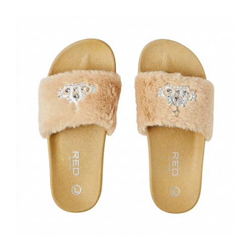 #Fw38 Jewel Fur Slipper [Large] [Caramel]