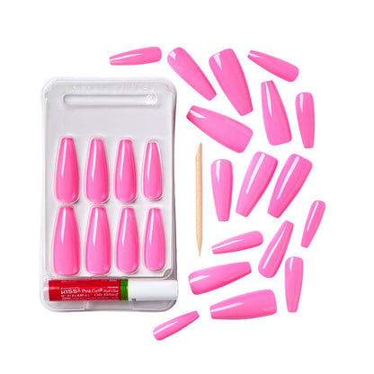 #Gc02 Gold Finger Solid Color Nails 24 Pcs